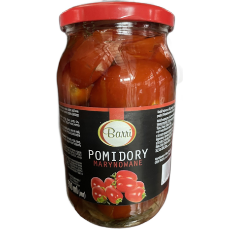 GREEK POMIDORY MARYNOWANE CAŁE 850g/480g (8) BARRI