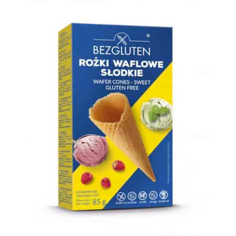 BEZGLUTEN ROŻKI WAFLOWE SŁODKIE 85g/6