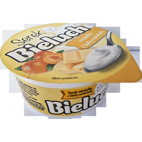 BIELUCH SEREK MIRABELKA Z BIAŁĄ CZEKOLADĄ 150g/12