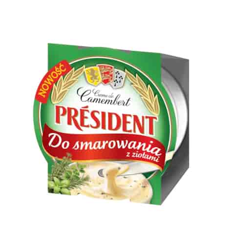 PRESIDENT CAMEMBERT DO SMAROWANIA Z ZIOŁAMI 120g/12