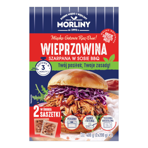 MORLINY ŁOPATKA WP. SOUS-VIDE SZARPANA BBQ 500g/12
