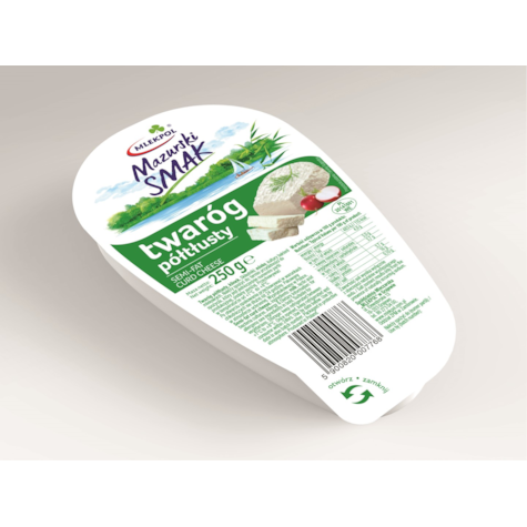 MAZURSKI SMAK TWARÓG PÓŁTŁUSTY 250g/6 klinek