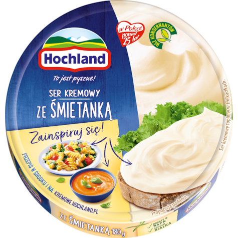 HOCHLAND KRĄŻEK ŚMIETANKA 180g/10