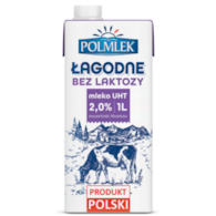 POLMLEK MLEKO BEZ LAKTOZY 2% UHT 1L/12