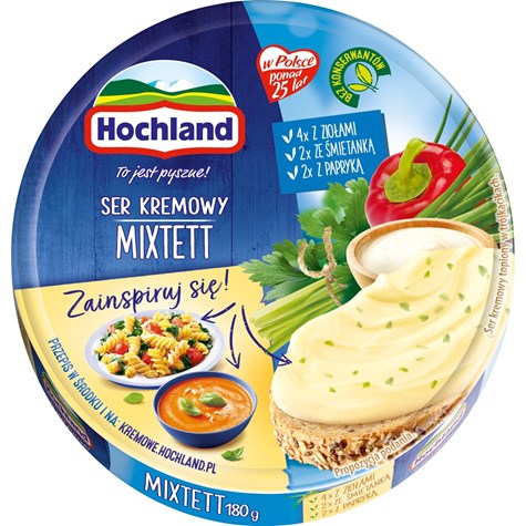 HOCHLAND KRĄŻEK MIXTETT 180g/10 śmiet/papr/zioła