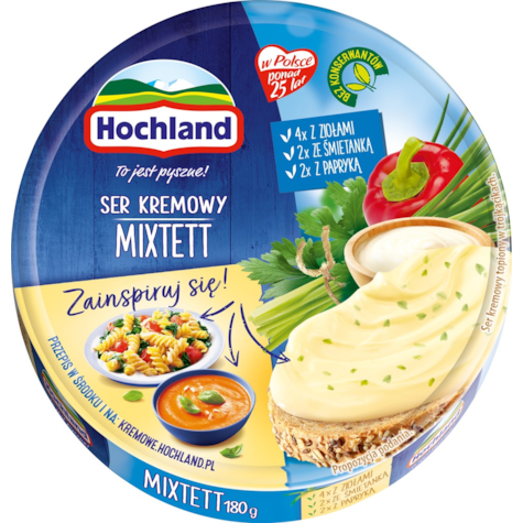 HOCHLAND KRĄŻEK MIXTETT 180g/10 śmiet/papr/zioła