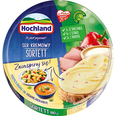 HOCHLAND KRĄŻEK SORTETT 180g/10 szynk/śmiet/papr