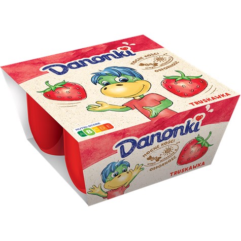 DANONE DANONKI SERKI TRUSKAWKA 4x50g/12