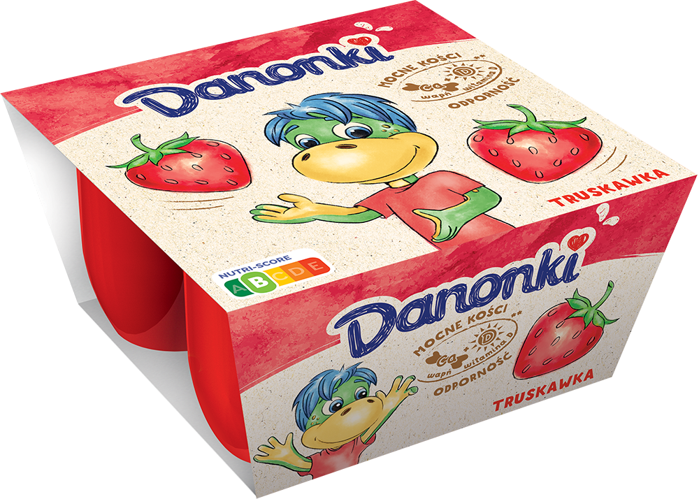 DANONE DANONKI SERKI TRUSKAWKA 4x50g/12