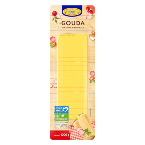 WŁOSZCZOWA SER GOUDA PLASTRY 1kg/8