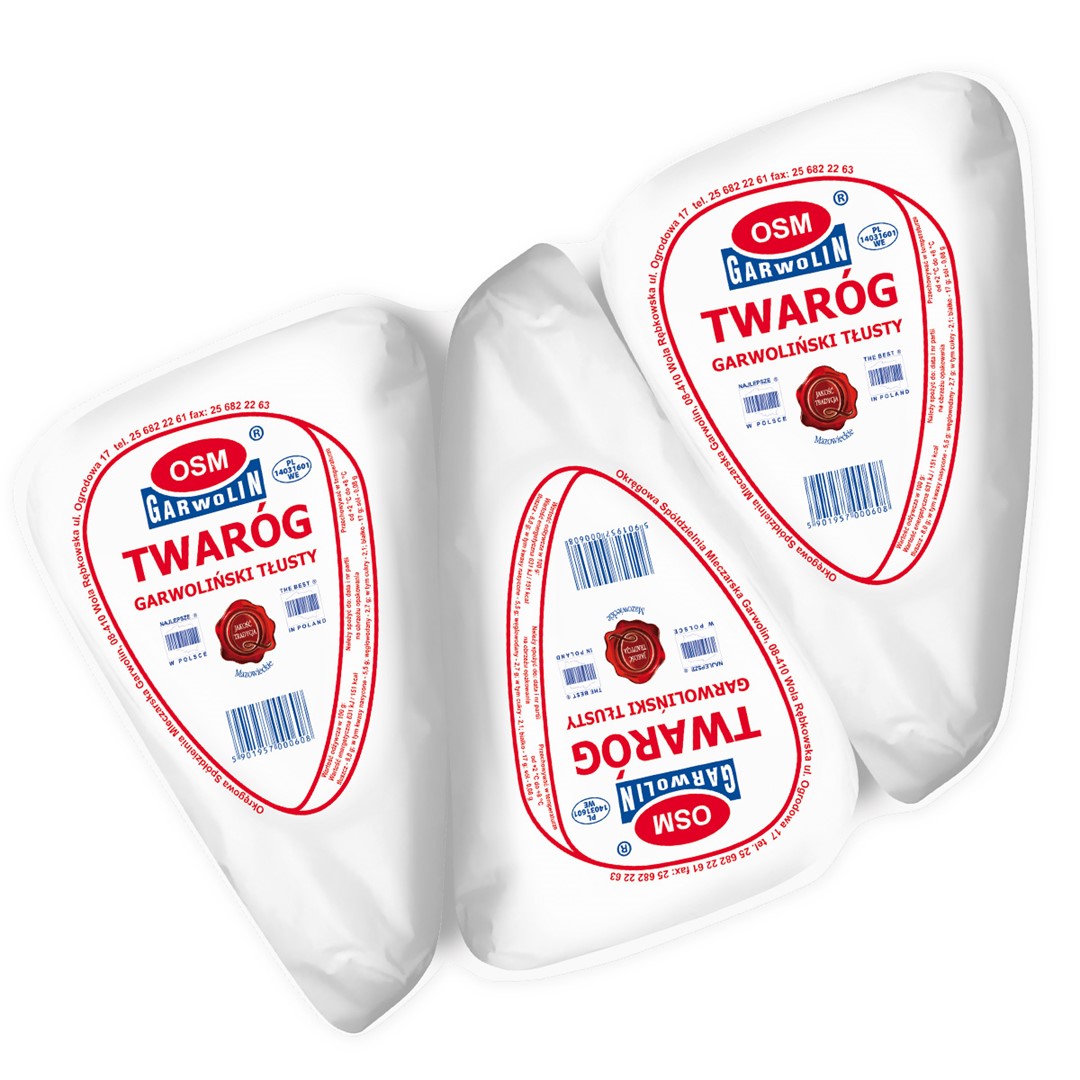 GARWOLIN TWARÓG TRÓJPAK TŁUSTY pergamin ok 1,7kg