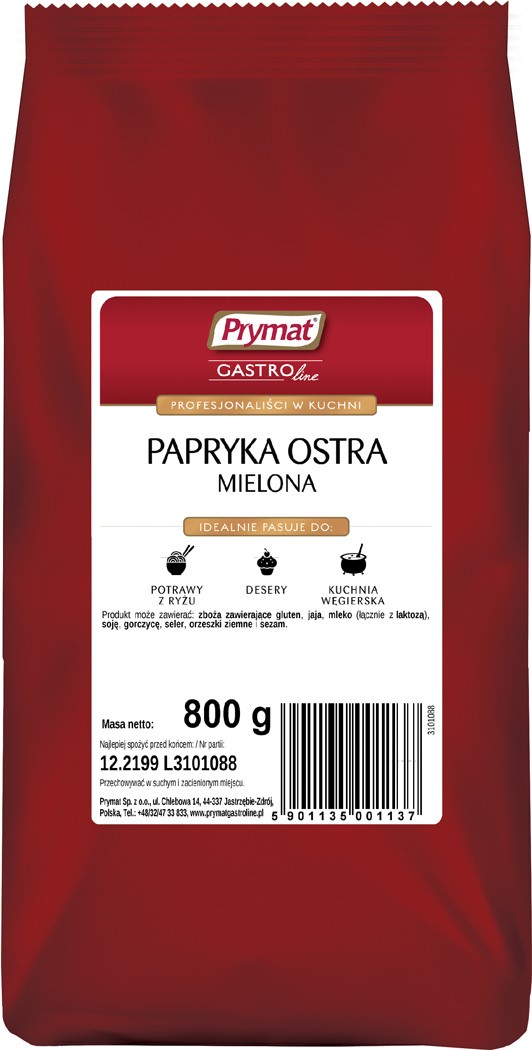 PRYMAT PAPRYKA OSTRA 800g/10 torba