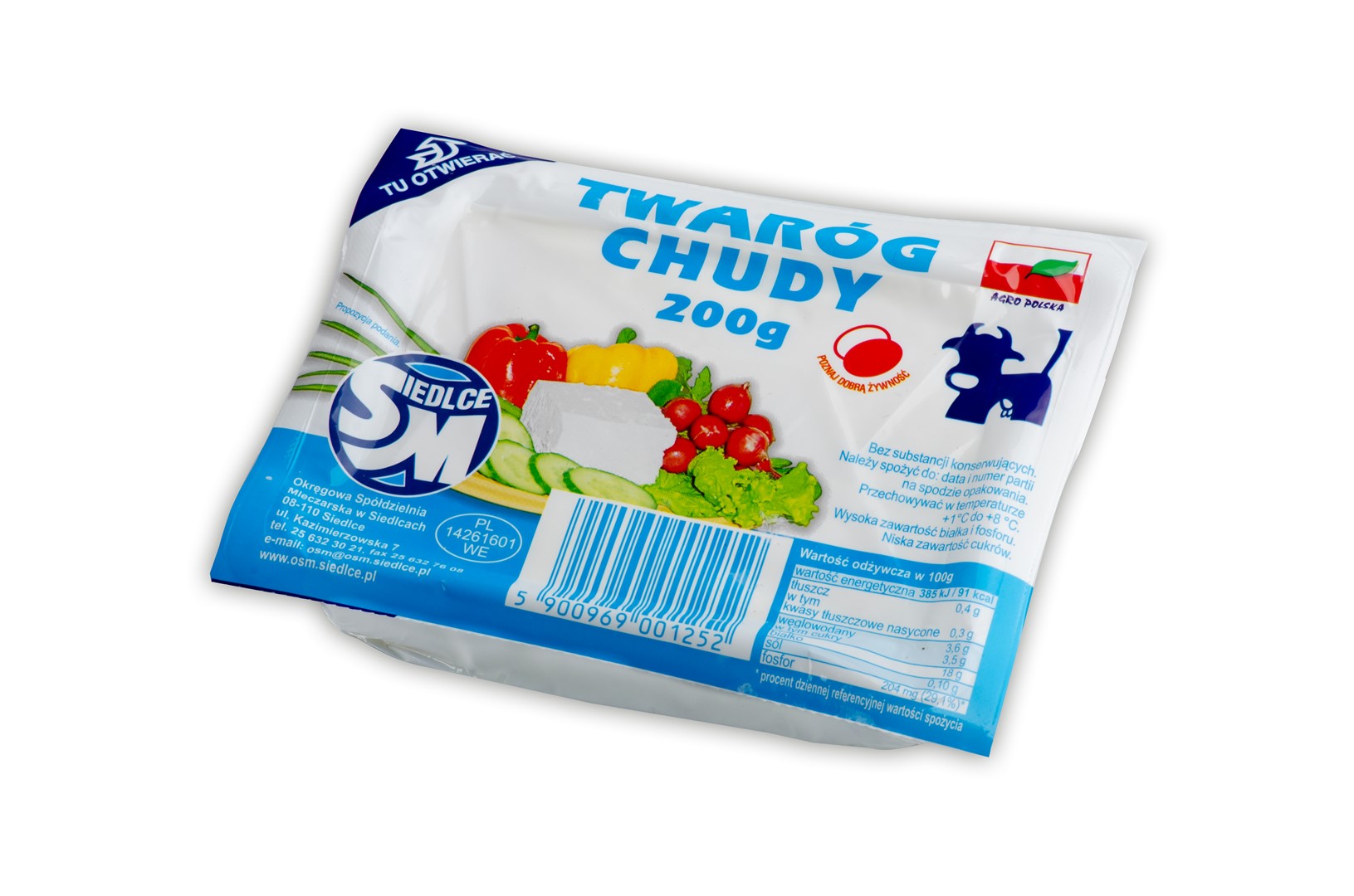 SIEDLCE TWARÓG KOSTKA CHUDY 200g