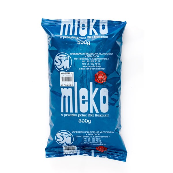 SIEDLCE MLEKO W PROSZKU 26% TŁ. 500g/20