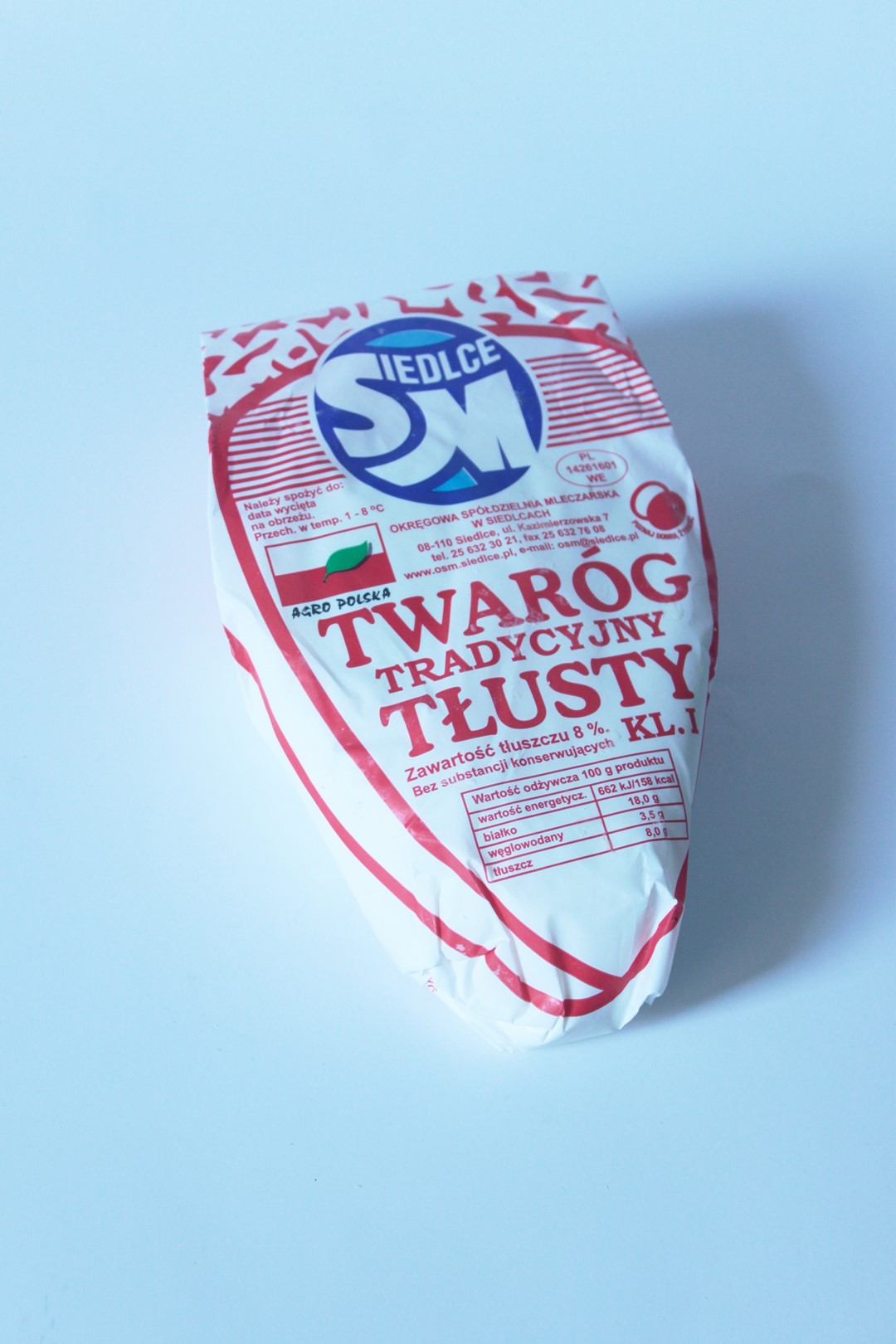 SIEDLCE TWARÓG TŁUSTY marketki-pergamin ok. 3kg