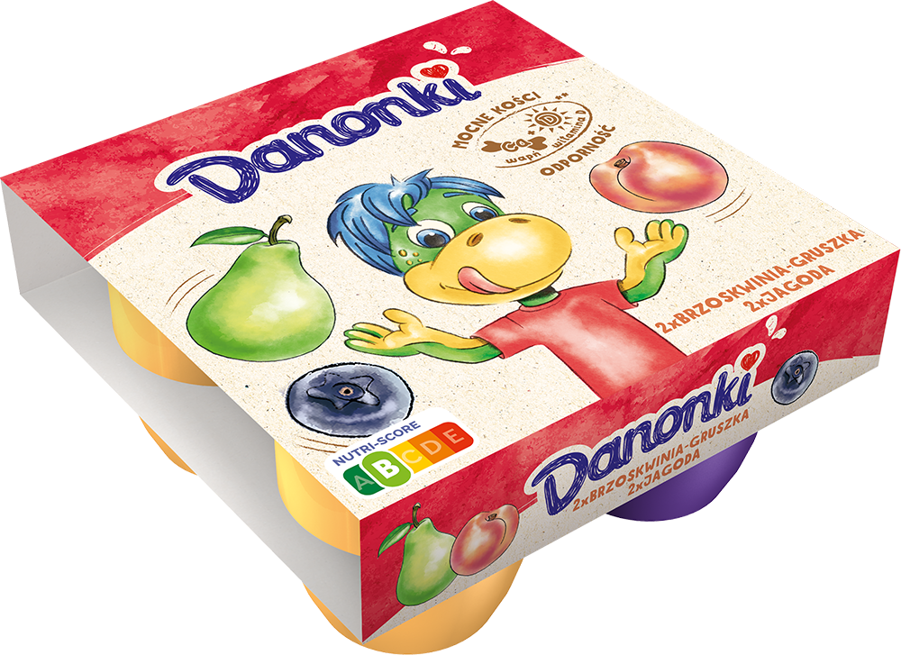 DANONE DANONKI MEGA BRZOS-GRUSZ/JAGODA 4X90g/6