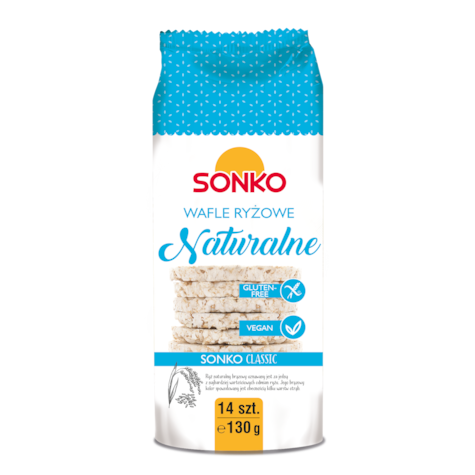 SONKO WAFLE RYŻOWE NATURALNE 130g/16 bezglutenowe