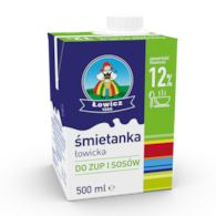 ŁOWICZ ŚMIETANKA UHT 0,5L 12% (12)
