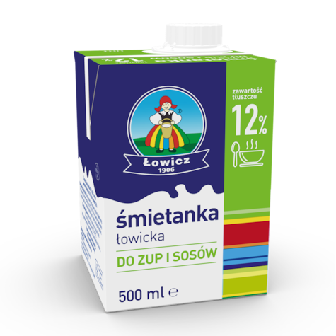 ŁOWICZ ŚMIETANKA UHT 0,5L 12% (12)