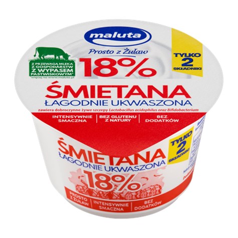 MALUTA ŚMIETANA NATURALNA 200g 18% (12)